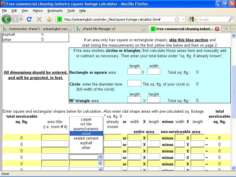 Click to view Free Square Footage Calclator 1.0 screenshot